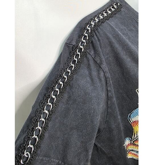 Affliction American Customs Hollow Festival Short Sleeve Bling Black T Shirt S - Picture 5 of 9